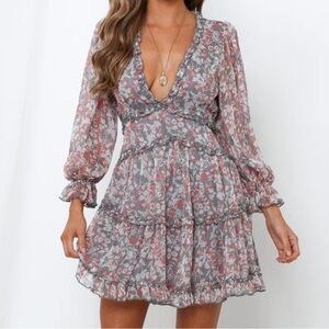 Feel the Vibe Dress Grey and Orange